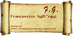 Francsovics Györgyi névjegykártya