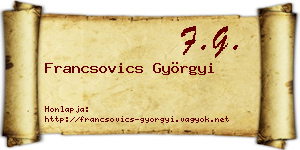 Francsovics Györgyi névjegykártya