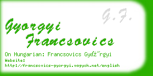 gyorgyi francsovics business card